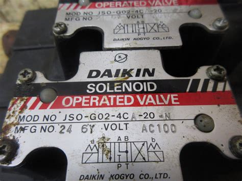 DAIKIN SOLENOID VALVE JSO G02 4CA 20 N CA 2A AC100V EACH 1