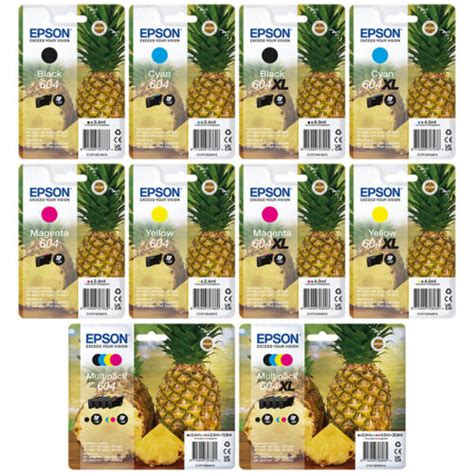 Originale Epson Cartucce Per Stampante 604 604XL Ananas Set Multipack