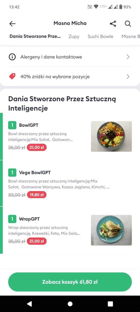 Zam Wi Em W Bolt Food Jedzenie Wymy Lone Przez Ai Oto Jak Smakowa O