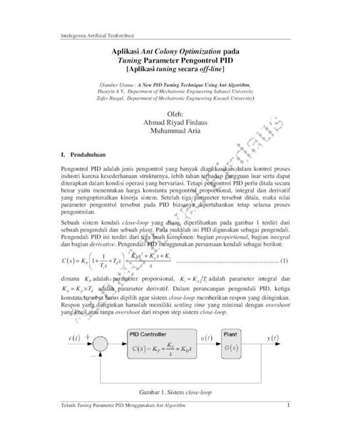 PDF Aplikasi Ant Colony Optimization Pada Tuning Parameter