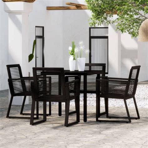 VidaXL 5 Piece Patio Dining Set Black 31 5 Table Length 5 Pcs Ralphs