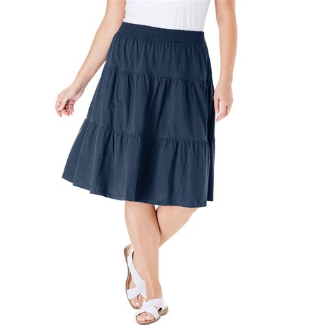 Woman Within Woman Within Women S Plus Size Jersey Knit Tiered Skirt