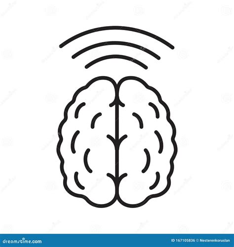 Icona Lineare Onde Cerebrali Illustrazione Vettoriale Illustrazione