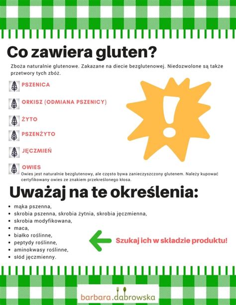 Co Zawiera Gluten Zboża Bezglutenowe Infografika