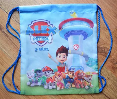 50 Morralitos Dulcero Personalizados Paw Patrol 25 X 30 Cm En Venta En