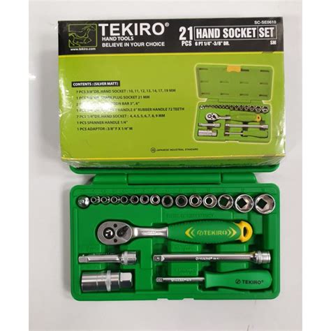 Jual TEKIRO Kunci Sok Sock Socket Set 21 Pcs 1 4 Inc 3 8 6PT Shopee