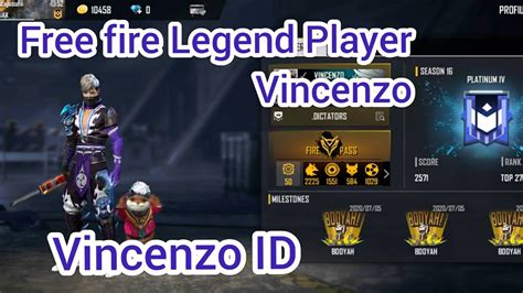 Vincenzo Free Fire ID Profile Full Review YouTube