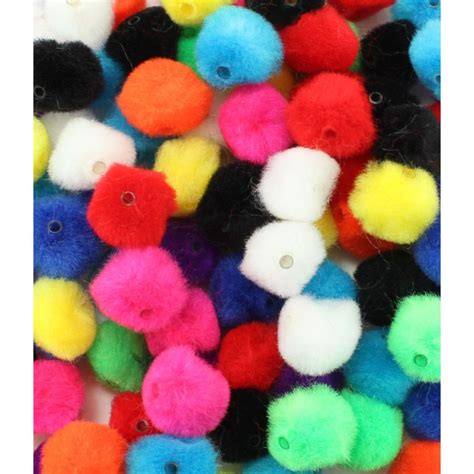 1 Inch Multi Colored Pom Pom Beads