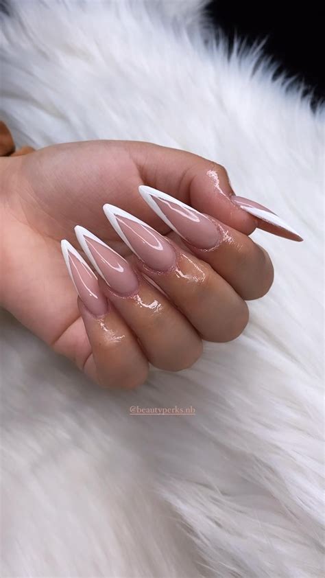 French Stiletto Nails Acrylic Nails Stiletto Pointy Nails Almond