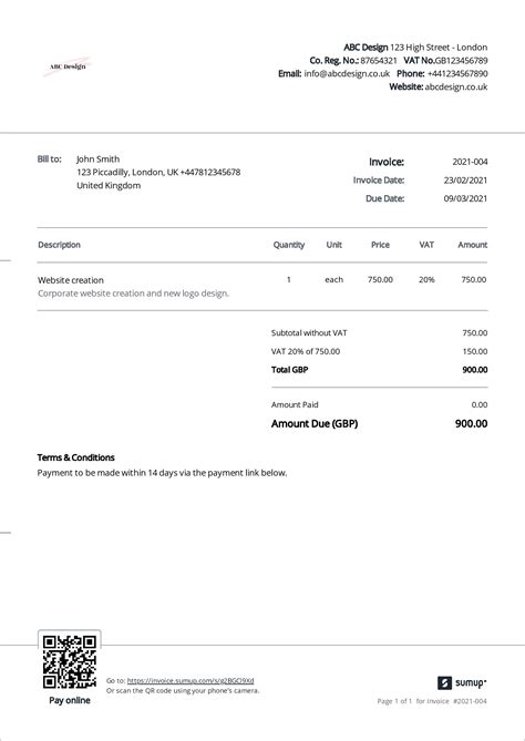 Vat Invoice Template