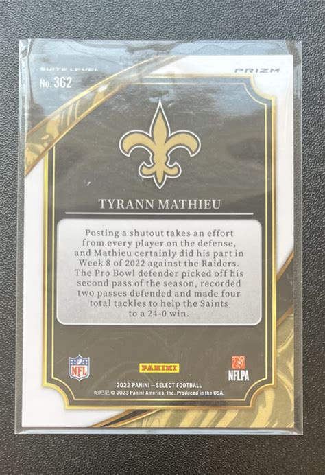 Panini Select Tyrann Mathieu Suite Level Cosmic Mcp