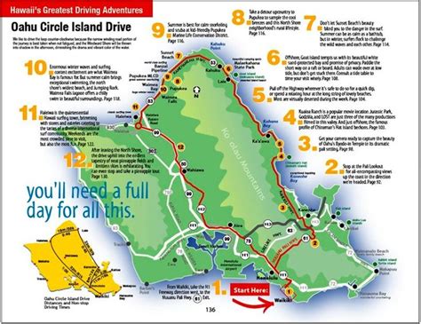 Driving Map of Oahu | this is one of 5 hawaii s greatest driving adventures maps with ...