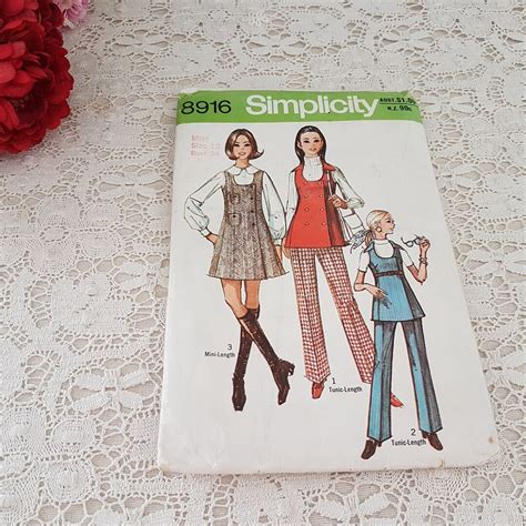 Vintage S Simplicity Teen Girl Mini Dress Or Tunic And Pants