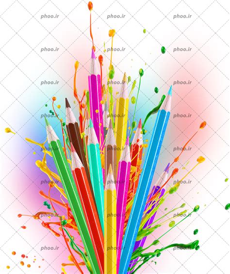 عکس با کیفیت مداد های رنگی عکس با کیفیت و تصاویر استوک حرفه ای