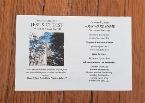 Lds Editable Sacrament Program Templates