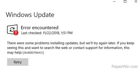 Fix Windows Update Error 0x80070643 In Windows 10 Solved Techprotips