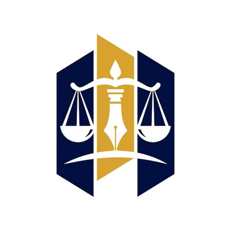 Un Logo Azul Y Amarillo Para Un Bufete De Abogados Vector Premium