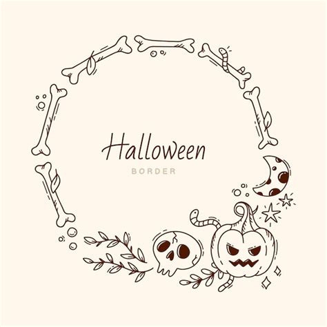 Free Vector Hand Drawn Halloween Border Template