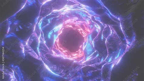 Abstract Sci Fi Portal Futuristic Trippy Endless Tunnel Alien Cave