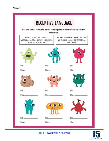 Receptive Language Worksheets 15