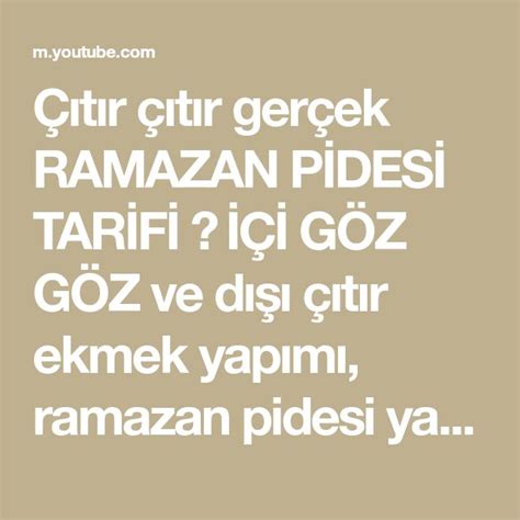 Çıtır çıtır gerçek RAMAZAN PİDESİ TARİFİ İÇİ GÖZ GÖZ ve dışı çıtır