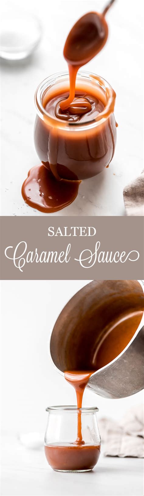 Homemade Salted Caramel Sauce Garnish Glaze