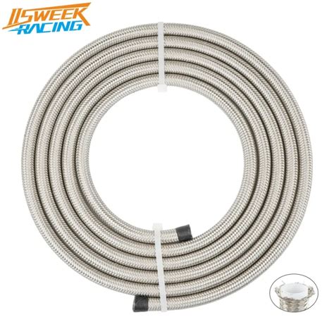 3m 9ft Stainless Steel Braided Fuel Line Hose Ptfe E85 Ethanol Fuel