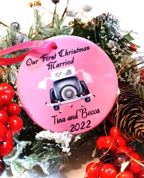 Lesbian Wedding Gift Personalized Wedding Ornament Gay Etsy