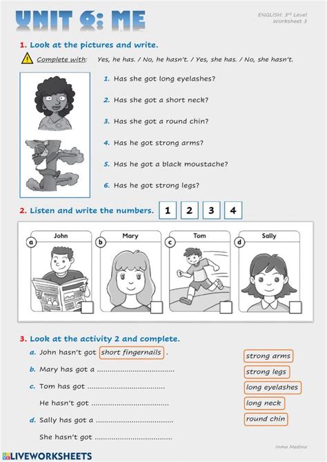 ENG U6 WS3 Worksheet Ejercicios De Ingles Tercero De Primaria