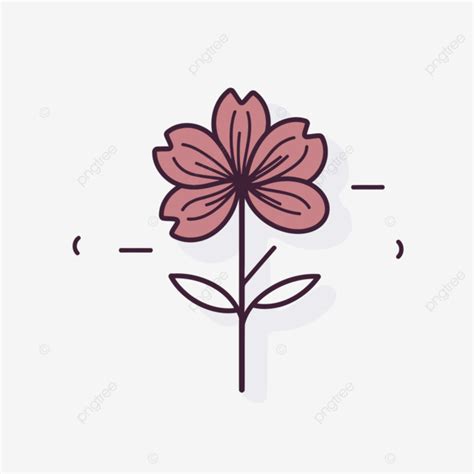 花卉符號線設計 向量 白色背景上描繪勃艮第花的線性圖標 Flaticon 和 Dribbble 的矢量插圖 行為高清向量圖案素材免費下載