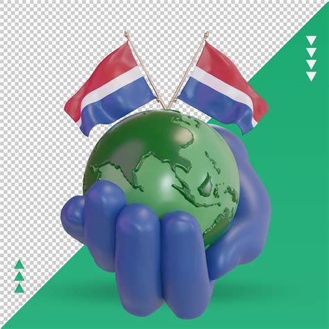 D Dia Mundial Do Meio Ambiente Bandeira Da Holanda Renderiza O Vista