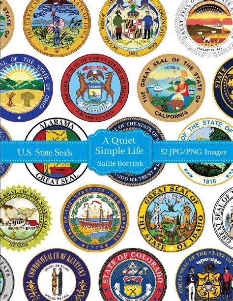 50 Us State Seals Clip Art Sallie Borrink