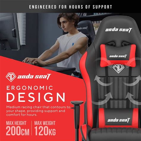 Anda Seat Jungle Pro Gaming Chair Red Premium Ergonomic Office Desk