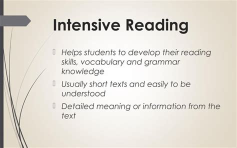 English Types Of Reading Intensive Vs Extensive Ppt