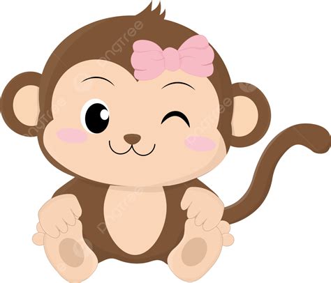 Monkey Clip Art Cute Monkey Vector Png Download 1438 1990 Bilarasa