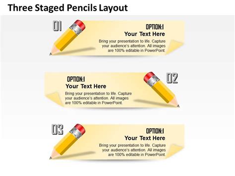 0314 Business Ppt Diagram Three Staged Pencils Layout Powerpoint