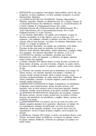 Importancia De Las Vitaminas PDF Descarga Gratuita