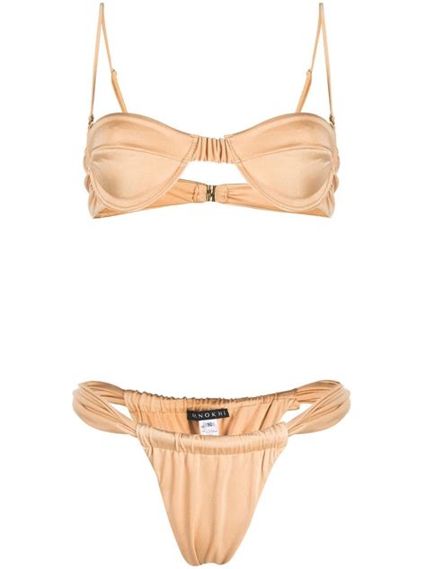 Manokhi Ruched Bikini Set Farfetch