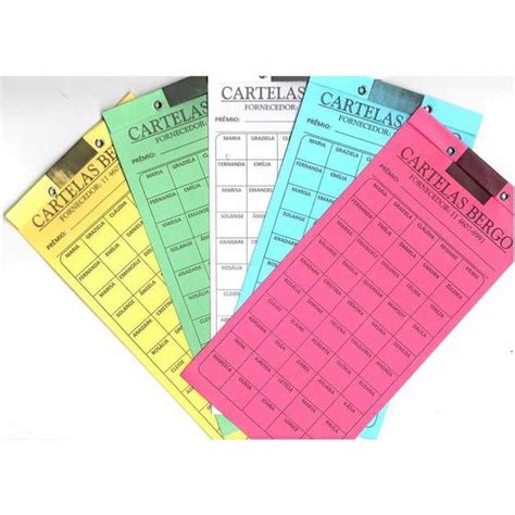 Cartelas Bergo Como Descobrir O Nome - Cartela de Rifa com 100 Nomes - BERGO - Cartela de Bingo - Magazine Luiza