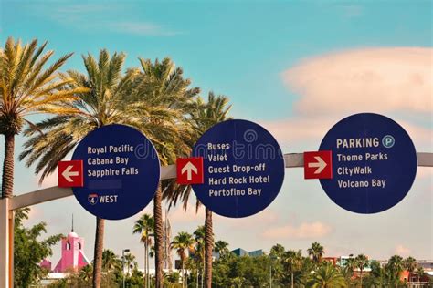 Universal Studios Theme Parks Signs, Whith Cloudy Blue Sky. Editorial ...