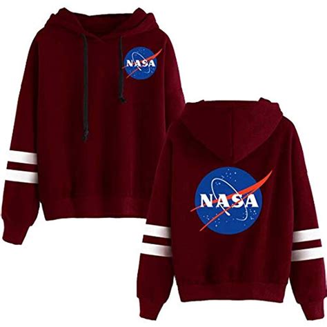 EMILYLE Damen NASA Sweatshirt National Space Administration Logo