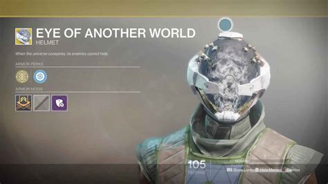 Destiny 2 Exotic Gear Eye Of Another World Warlock Helmet