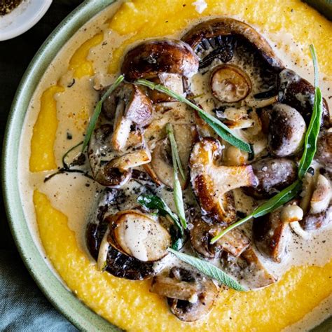 Creamy Polenta With Garlic Sage Mushrooms Simply Delicious