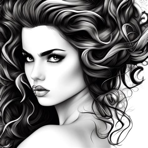 Beautiful Latin Bombshell Coloring Page · Creative Fabrica