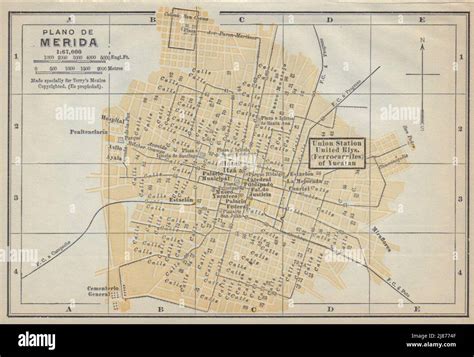 Plano De MÉrida México Mapa De La Ciudad Ciudad Plan De La Ciudad 1938 De Edad Fotografía