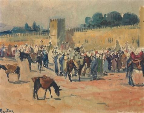 La Caravane Devant Les Remparts Maroc By Henri Jean Pontoy On Artnet