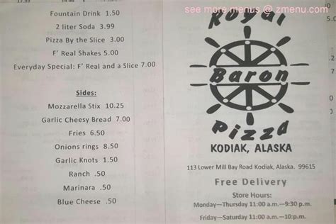 Online Menu Of The Piza Pit Restaurant Kodiak Alaska 99615 Zmenu