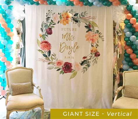 Floral Bridal Shower Photo Backdrop Boho Bridal Shower Etsy