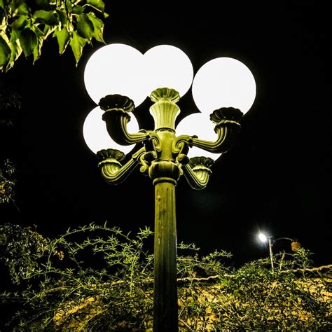 Premium Photo Illuminated Lamps In Park At Night