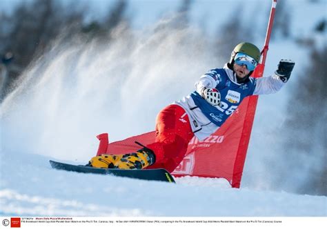 Snowboard Czas na pierwszy w tym sezonie slalom równoległy